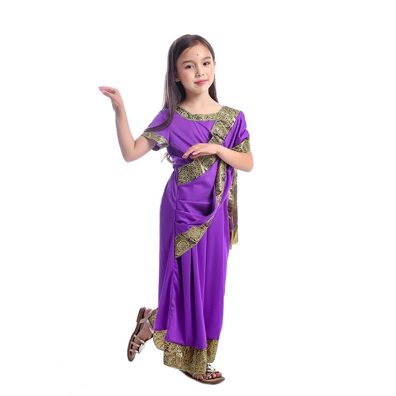 Indian Girls Dress-up Costume for Children - Nativity Bollywood Princess Fancy Dress for Glamorous Look