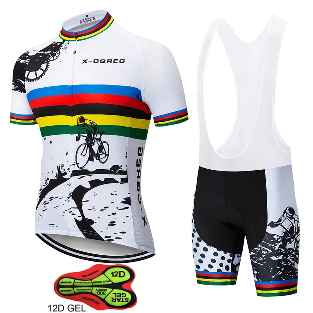 X-CQREG Men's Cycling Jerseys Set - MTB Maillot for Summer Road Bike Wear Clothes