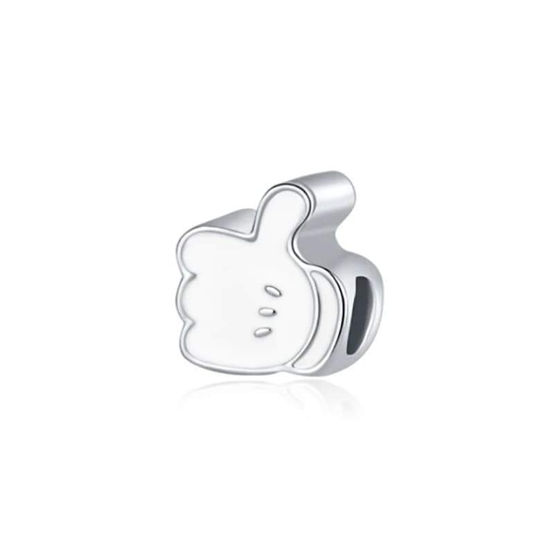 Sterling Silver Beads White Gloves Charm Fits Original Bracelet Jewelry for Valentine's Day Mary Poppins Gift ENM646