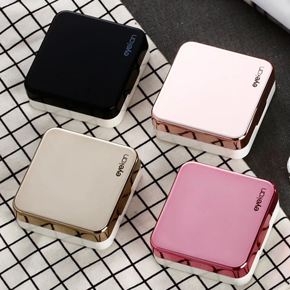 1Pcs Colored Contact Lens Case with Mirror for Women, Men, and Unisex - Eyes Contact Lens Container in a Lovely Travel Kit Box