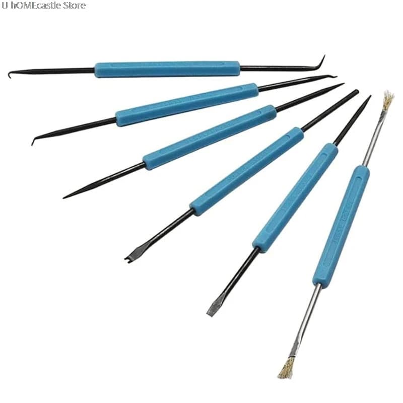 Yeeco Solder Assist Tools - 6 Piece Double Sided Soldering Aid Kit for Electronic Repair and Welding - Blue