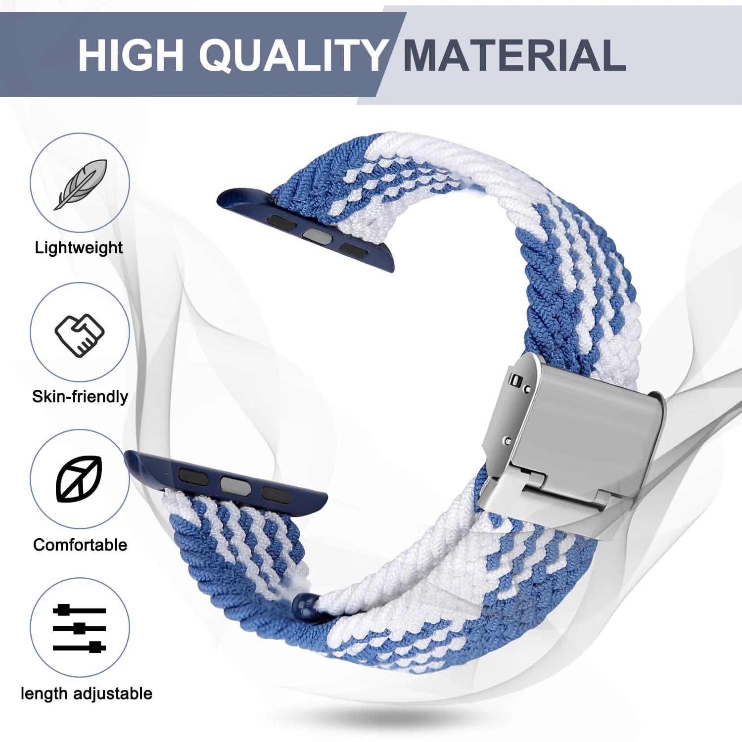 Sport Solo Loop Strap for Apple Watch 6 Band 44mm 40mm - Nylon Wristband Bracelet - Adjustable Braided Watchband - Accessories