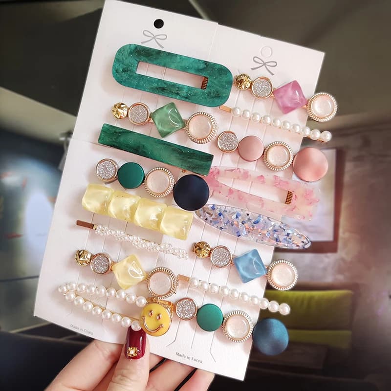 Fashion 3/4pcs Set Pearl Hair Clip for Women Korean Hairpins Geometric Crystal Hair Barrettes Girl Hairgrip Hair Accessories