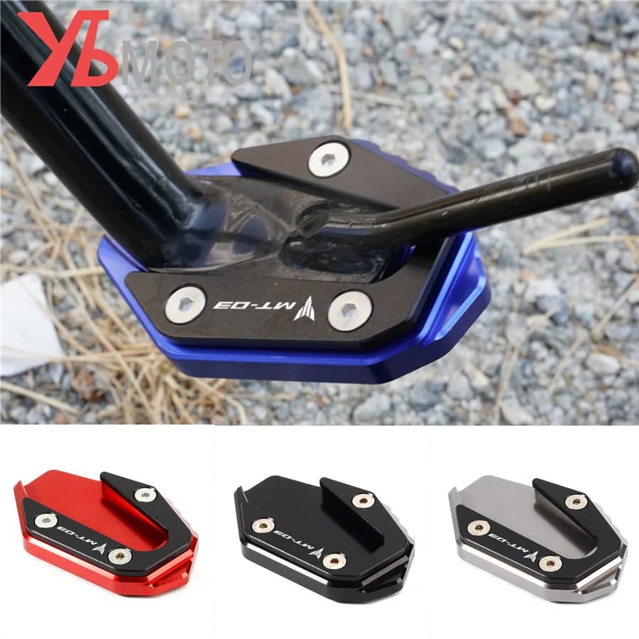 Motorcycle Kickstand Extension Pad for YAMAHA R3 YZF-R3 2017-2020, MT03 MT-03 | Stand Enlarger for YAMAHA Accessories