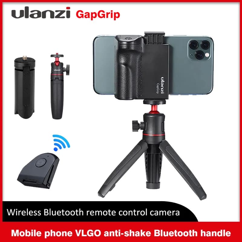 Ulanzi CapGrip Wireless Bluetooth Selfie Grip with 1/4 Screw, Phone Stabilizer Stand, and Shutter Release