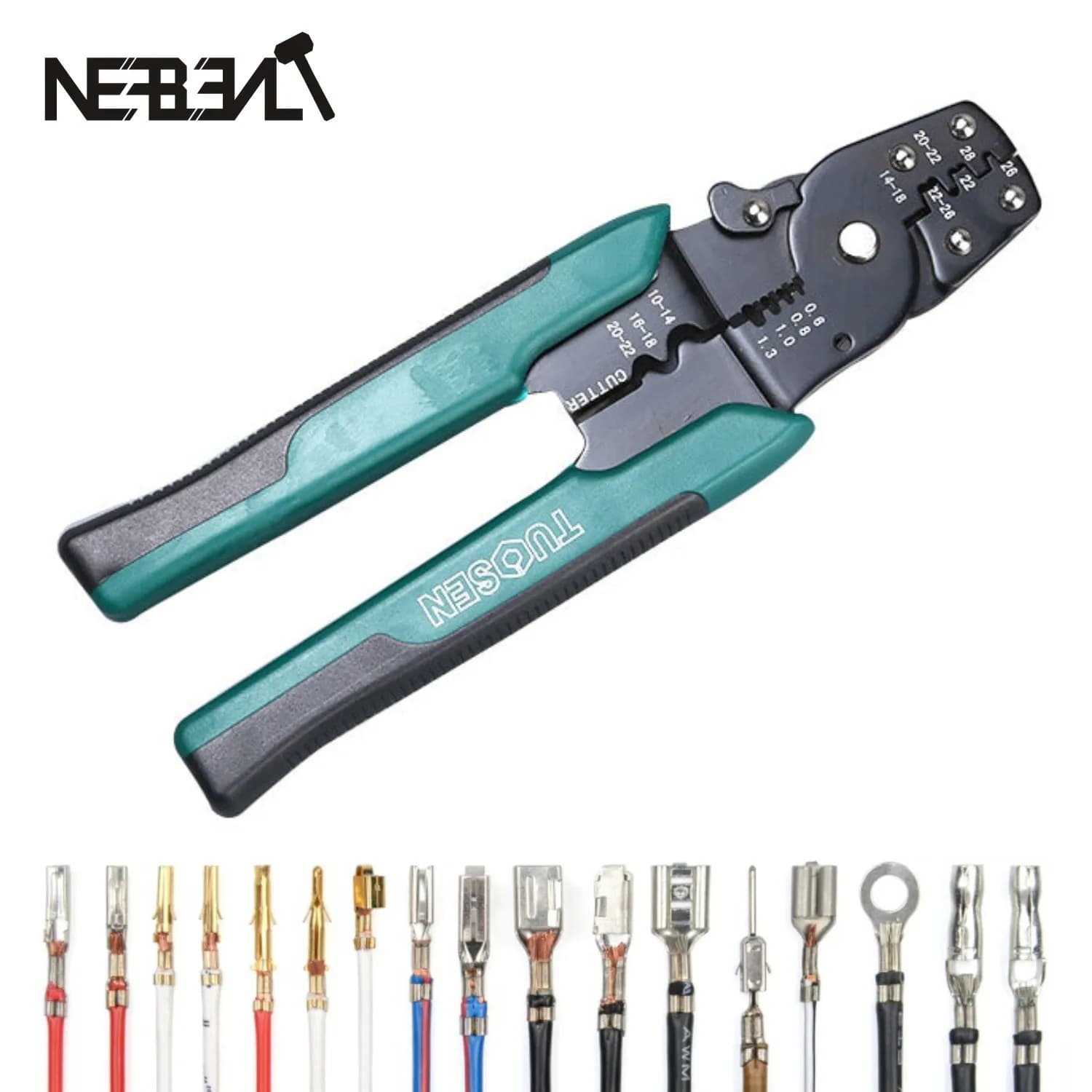 EUROP STYLE Crimping Tool - Plier, Wire Stripper, Cutter, Crimper, WireTool - 10-26AWG Terminal Kit