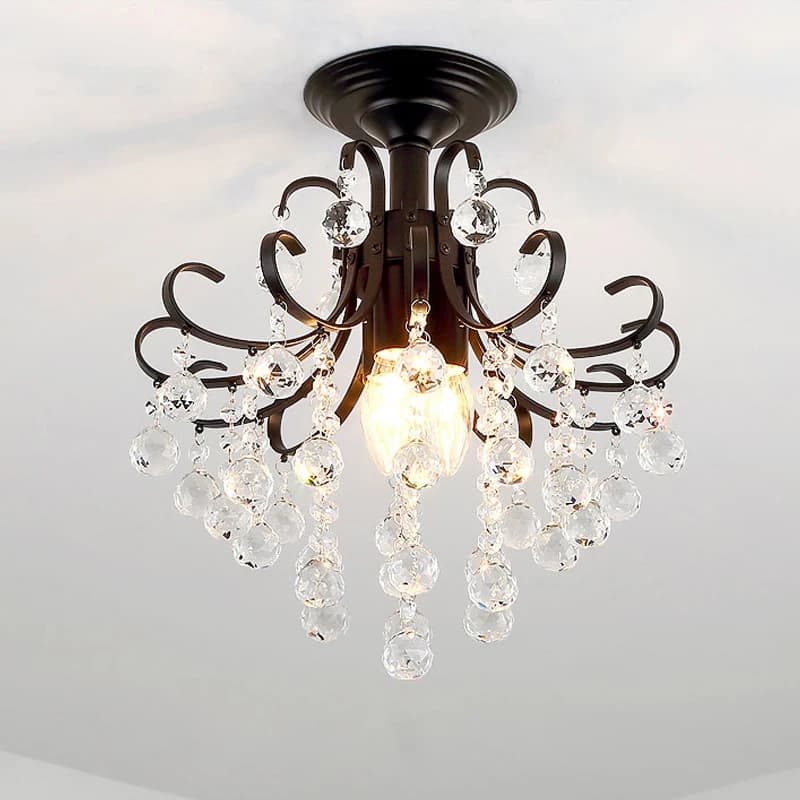 Modern Crystal Chandelier Lighting - Bedroom Kitchen Lustre Cristal Ceiling Chandeliers - K9 Crystal - Golden Black Light Fixture