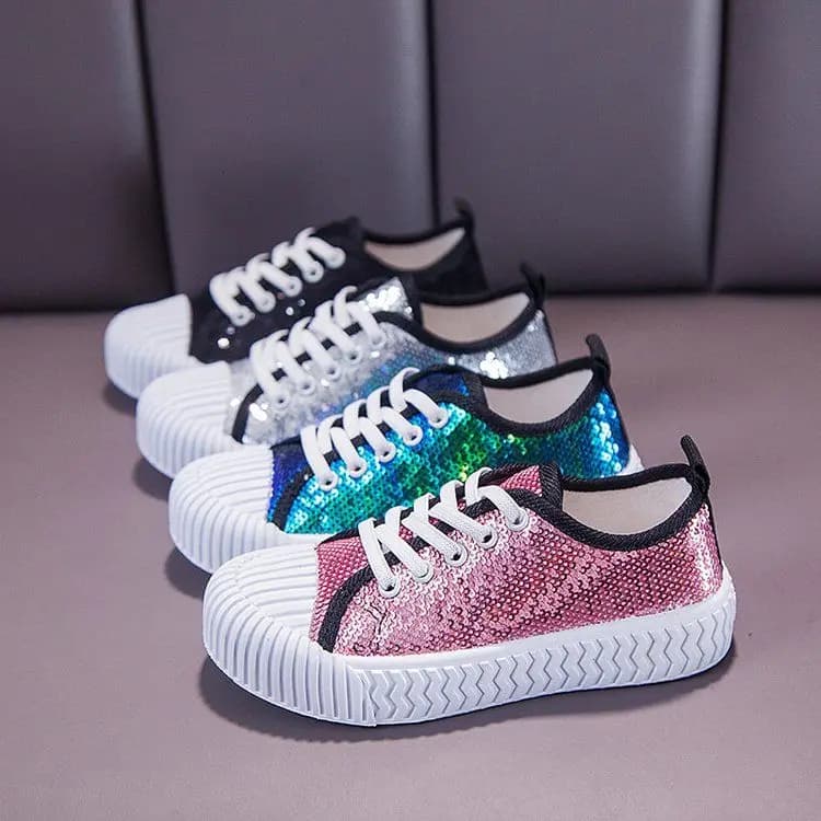 New Kids Girls Children Sequins Candy Colors Hip Hop Dance Shoes Princess Sneakers 4 5 6 8 9 10 11 12 13 Years