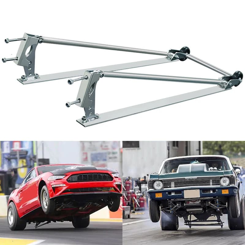 Bolt-On Wheelie Bars for Cars - SPEEDWOW Competition Engineering Wheel-E-Bars with Plated Finish - Auto Repair Tool Kit