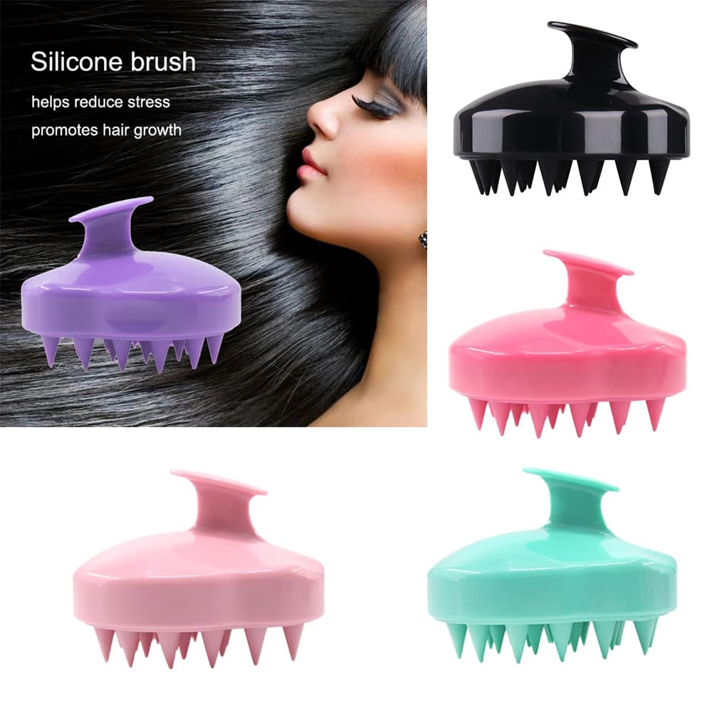 Silicone Handheld Scalp Massage Brush for Shampooing and Showering - Perfect Hair Massager and Cleansing Brush Comb for Bathing and Hair Cleaning
