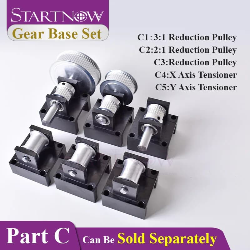 Startnow 3M Reduction Box Gear Base Set: Idler Pulley, Tensioner, Timing Pulley, Synchronous Wheel, Seat Fastener, Mounting Support