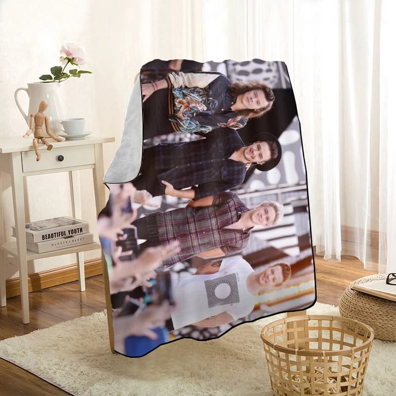Personalized One Direction Throw Blanket for Sofa, Bed, and Car - Portable 3D Blanket for Kids Home Textiles (1208)