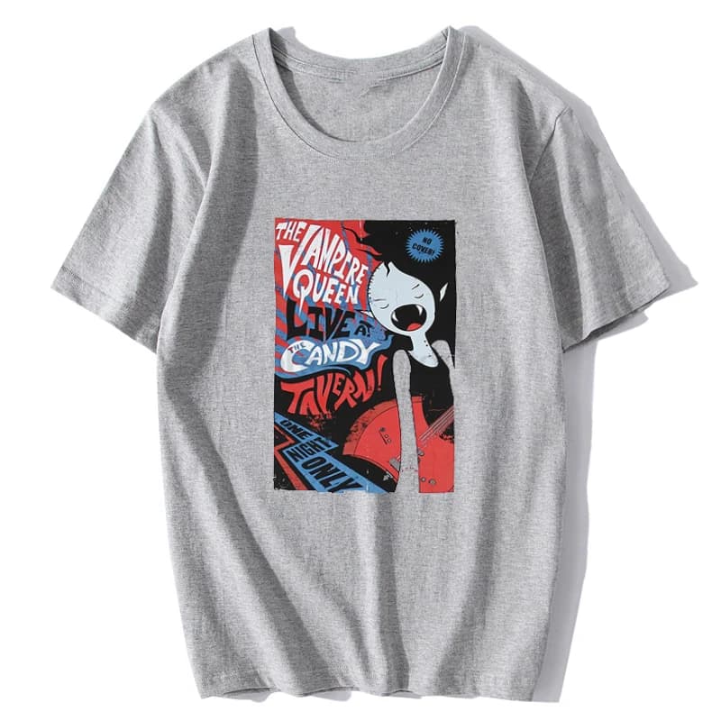 Marceline Vampire Queen Adventure Time T-Shirt - Funny Anime Design Short Sleeve for Men