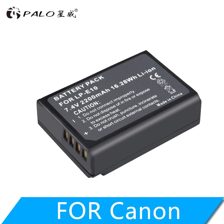LP-E10 Battery for Canon EOS 1100D 1200D 1300D 2000D 4000D Rebel T3 T5 T6 KISS X50 X70 - PALO LPE10 LP E10 Camera Battery L10