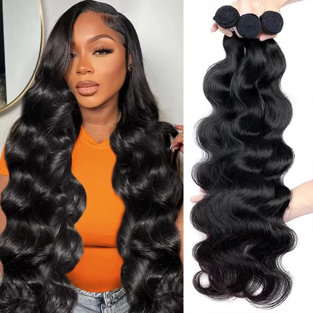 Body Wave Human Hair Bundles 40 Inch 100% Human Hair Unprocessed Brazilian Virgin 3 4 Pcs Raw Hair Bundles Weave Hair Extensions
