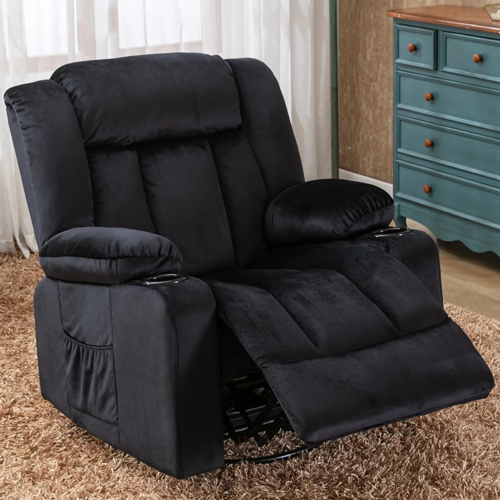 Comhoma Recliner Chair Rocker with 360 度 Swivel Lazy Boy Recliner Single Sofa Seat
