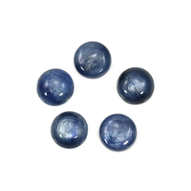 1PC Kyanite Cabochon Cab Round Shape Flat Back Natural Dome 8mm For Making Jewelry DIY Ring Earring Necklace