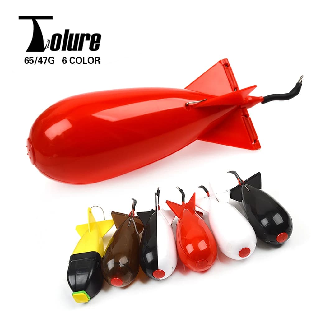 TOLU Fishing Rocket Feeder Large Small Spod Bomb Float Lure Bait Holder 2 Size Pellet Rockets Feeders Position Gear Accessories