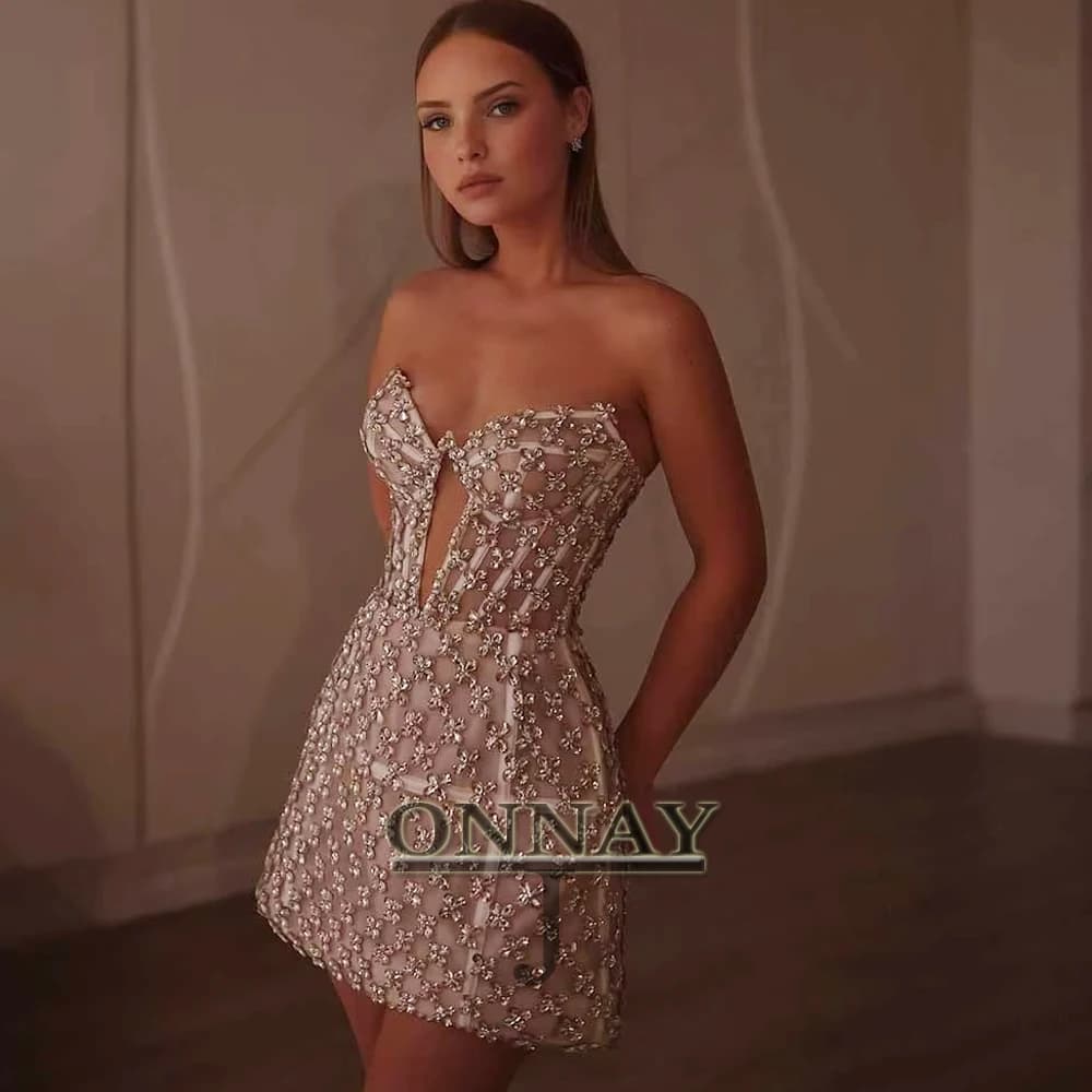 Customized Mini Crystals Homecoming Dresses Bodycon Short Saudi Arabric Bespoke Cocktail Prom Party Gown Vestidos De Noche