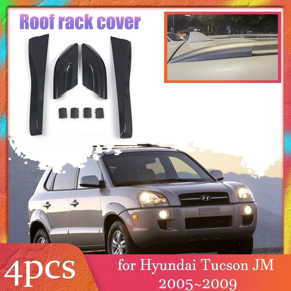 Car Roof Rack Cover for Hyundai Tucson JM 2005~2009 Luggage Bar Part Rail End Shell Cap Trim Shell Accessories 2006 2007 2008