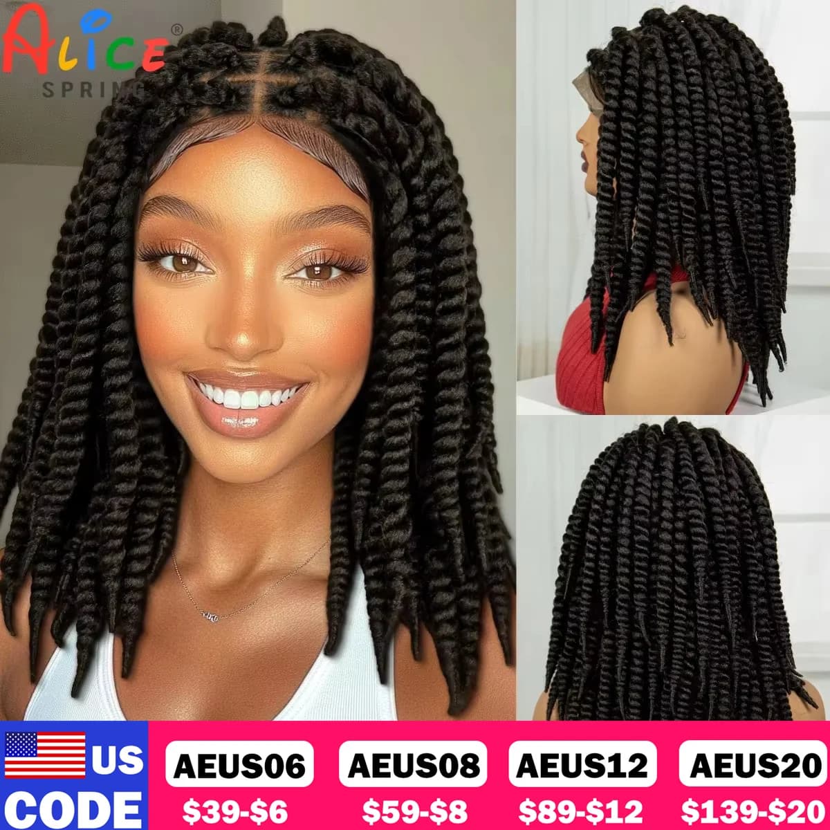16 Inch Knotless Box Twist Braided Wigs HD Full Lace Braided Lace Wig for Women Natural Lace Front Braided Wigs with Baby Hair