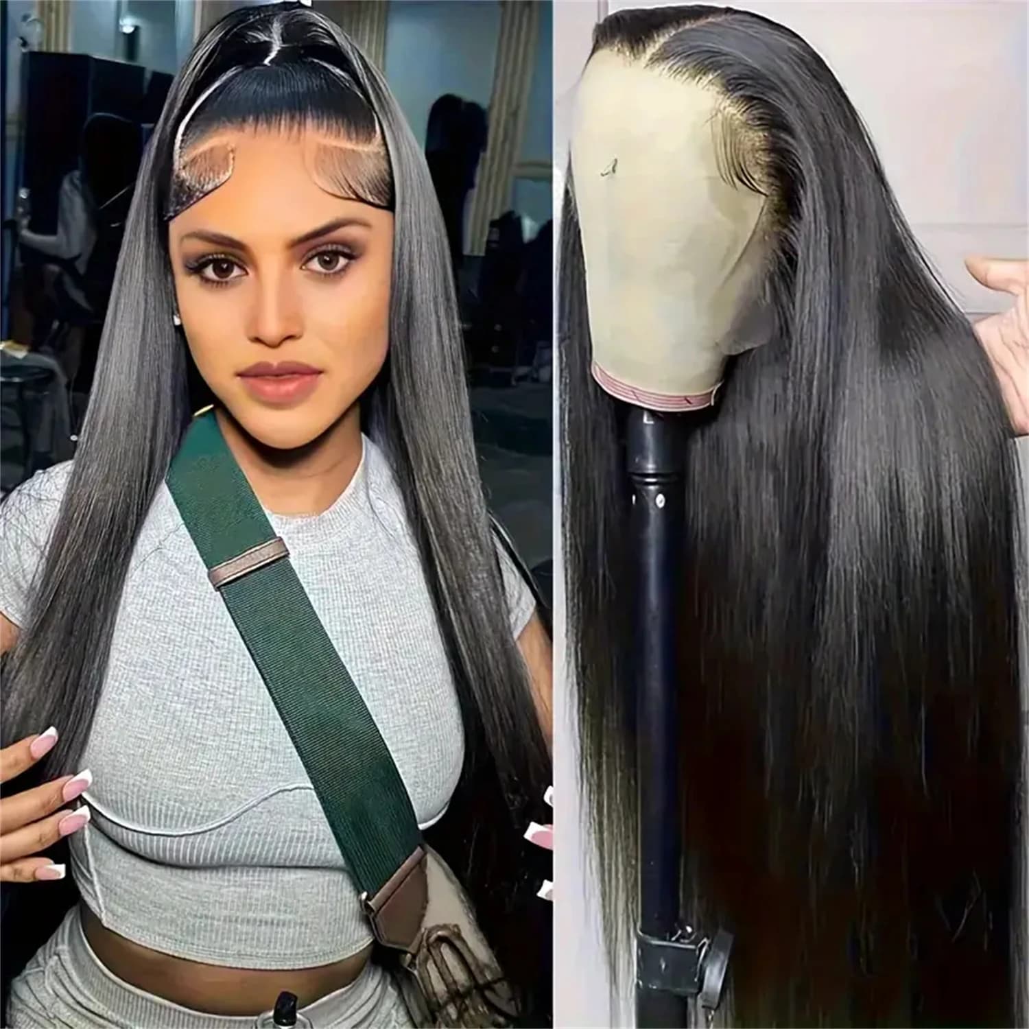 Straight Hair 100% Human Hair Wigs Natural Color 32 34 Inches Brazilian Wig 13x4 13x6 Transparent Lace Front Wig Frontal Wigs