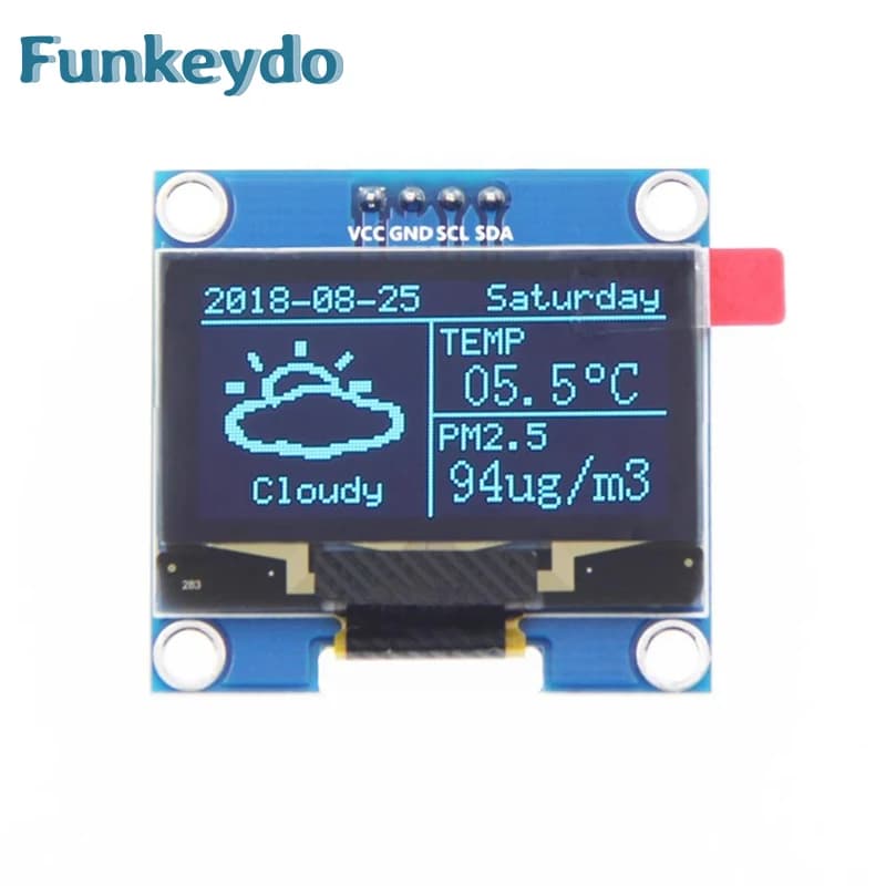 1.3 Inch OLED Display Module 1.3" IIC I2C SH1106 128X64 4Pin Blue/White OLED Screen Module for Arduino IDE/Raspberry Pi