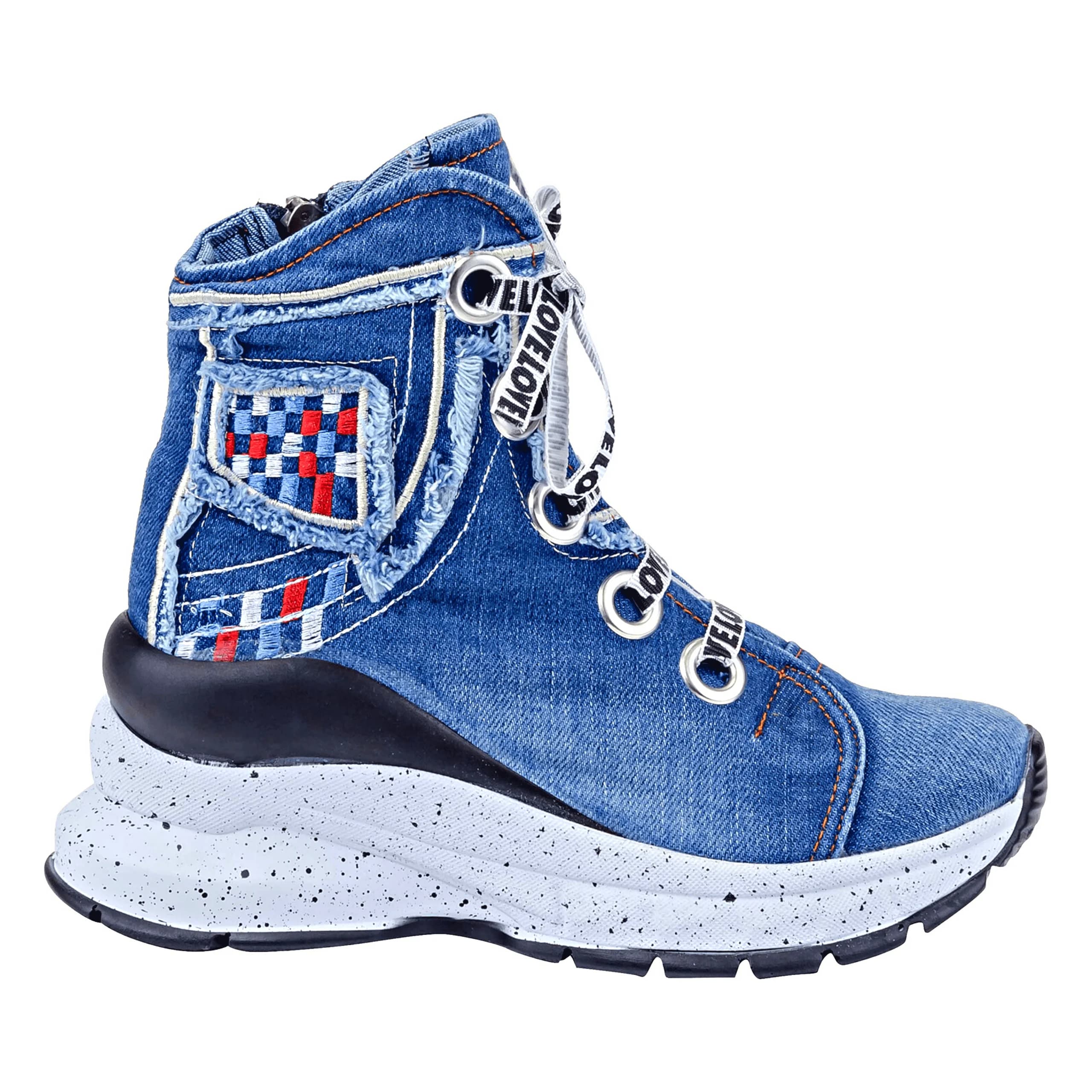 Jeans Boots Shoes / Handmade Women Boots / Women's Sneakers Boots, Heeled Sexy Boots, Platform High Boot Shoes / Jeans Shoes