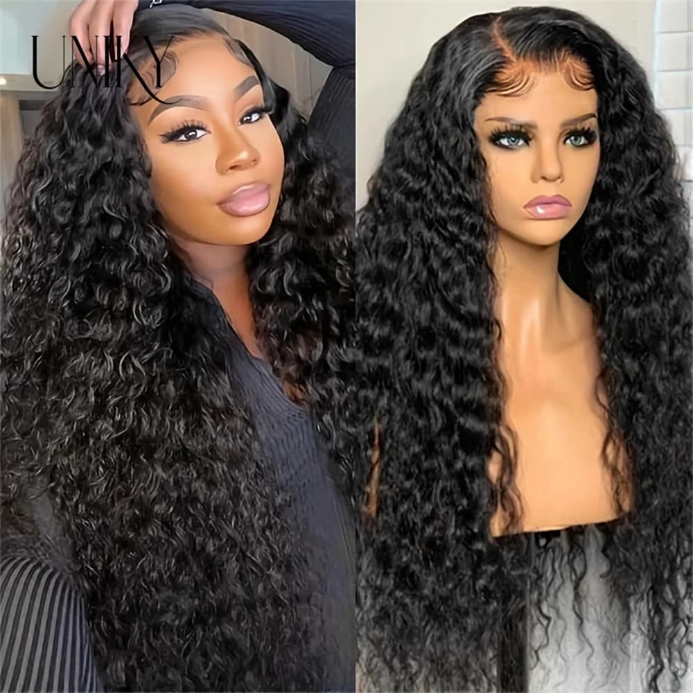 Deep Wave 13x4 HD Transparent Lace Front Human Hair Wigs Remy Human Hair 30 32inch Wet And Wavy Water Wave Frontal Wig