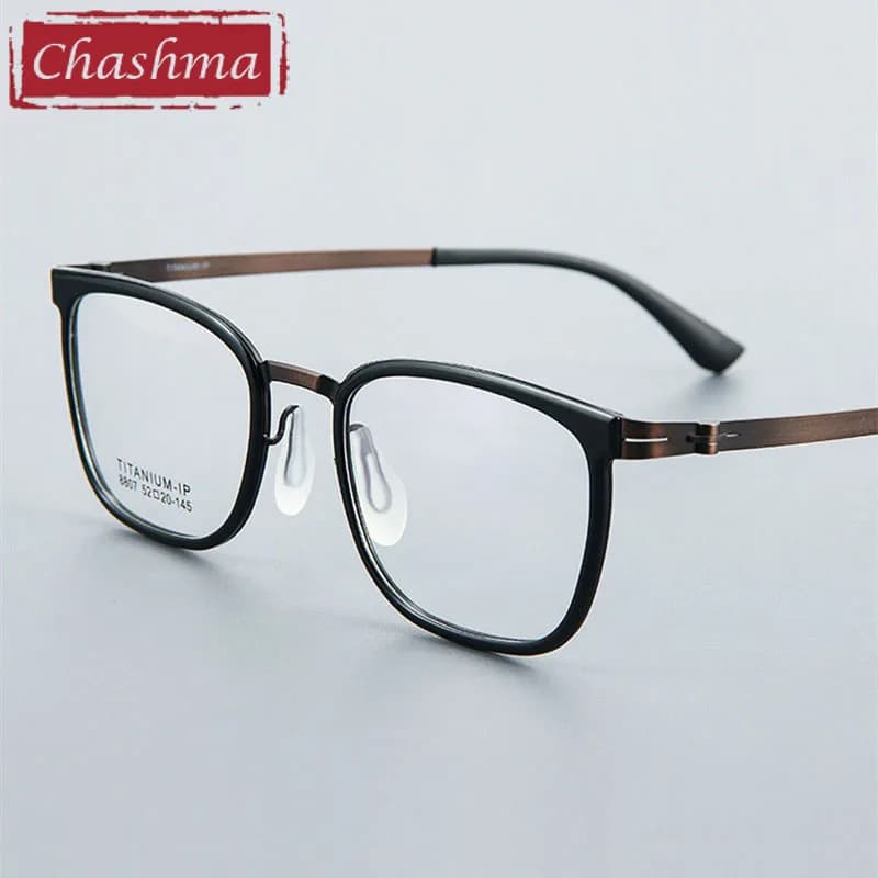 Chashma Optical Men Titanium Prescription Glasses Frame Top Quality Women Fashion Spectacle Flexible Super Elastic Temples