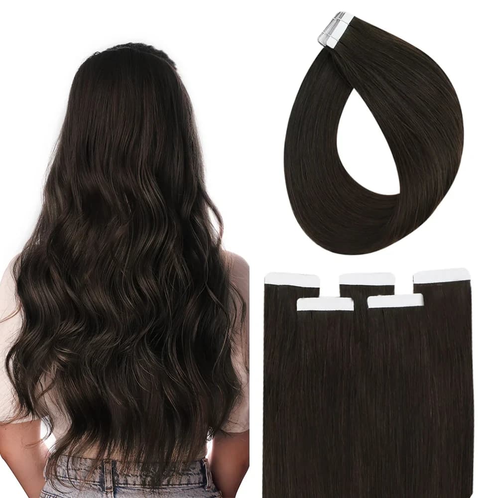 Full Shine Tape 100% Remy Human Hair Double Sided Straight Natural Comfortable Silky Tape ins For Party
