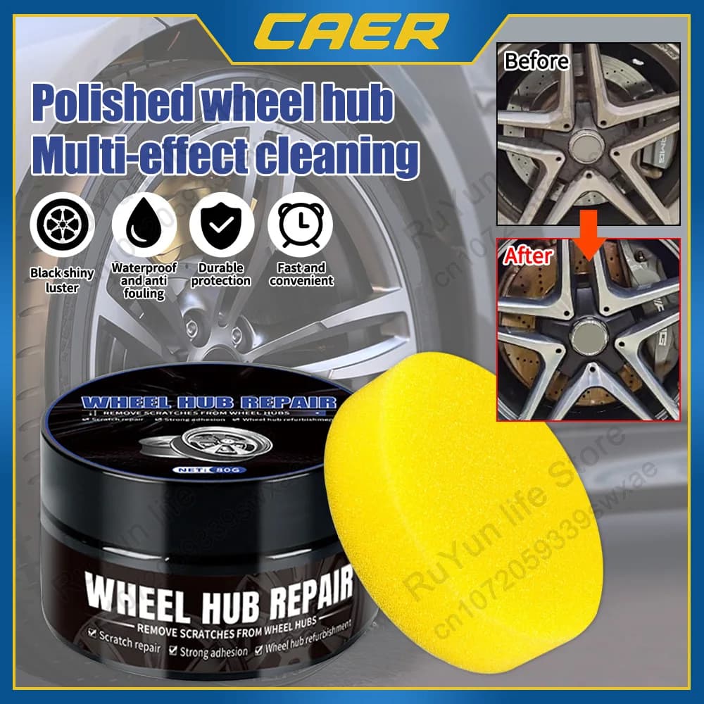 Car Wheel Hub Repair Kit Scratch Removal and Polish Restore Paste for Auto Alloy Metal Rim Anti-Oxidation Cream Care Accessories