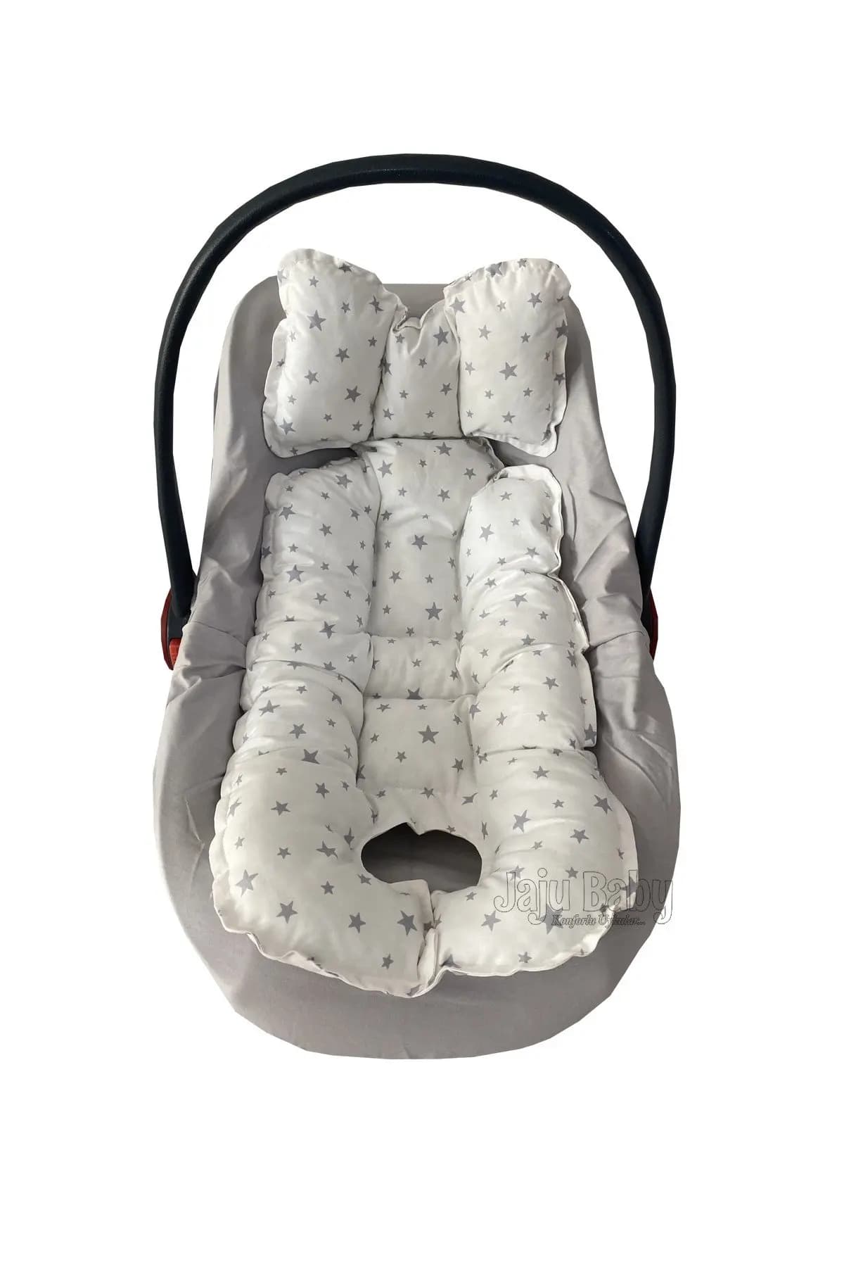 Handmade Gray Star Car Seat Cushion - Stroller Cushion