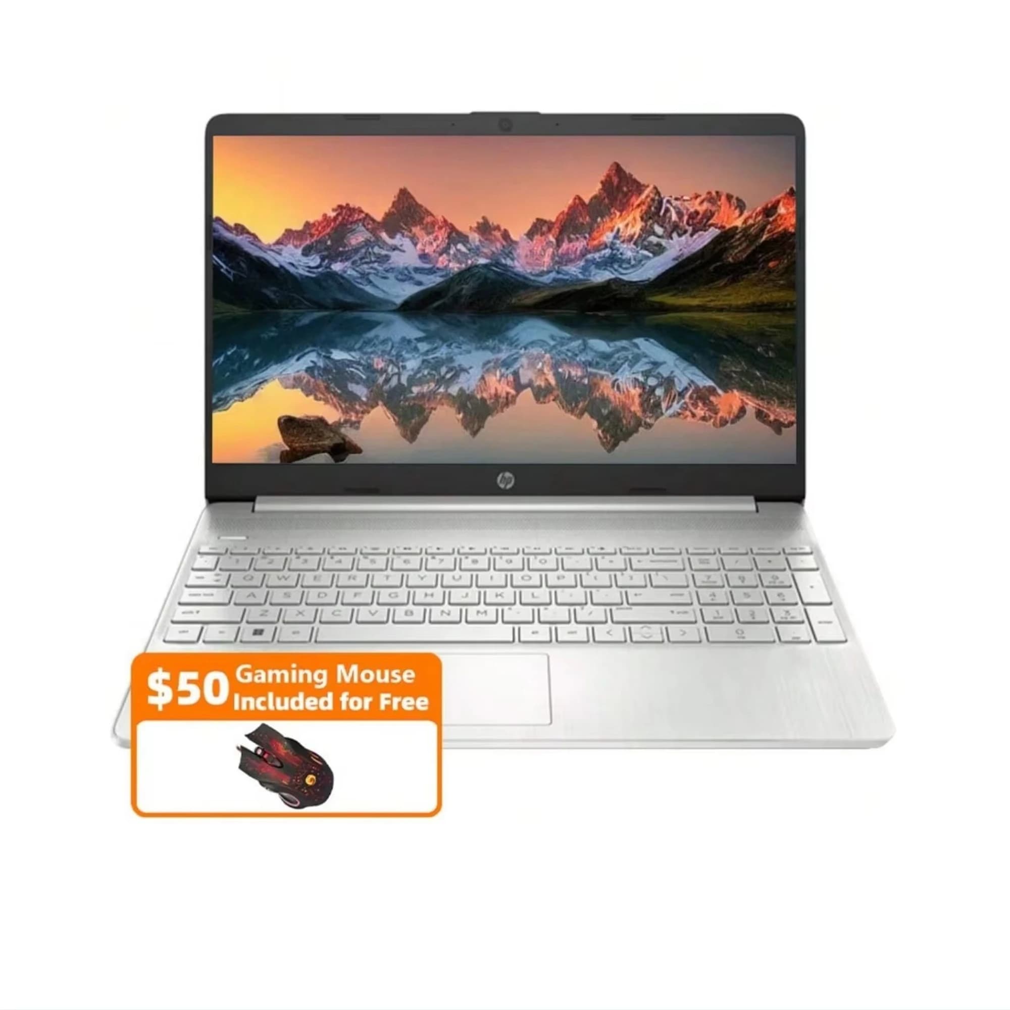 HP 15.6" Business Touchscreen Laptop,Intel Core i3-1215U,64GB RAM,2TB SSD,Windows 11 S,Silver,with Gaming Mouse