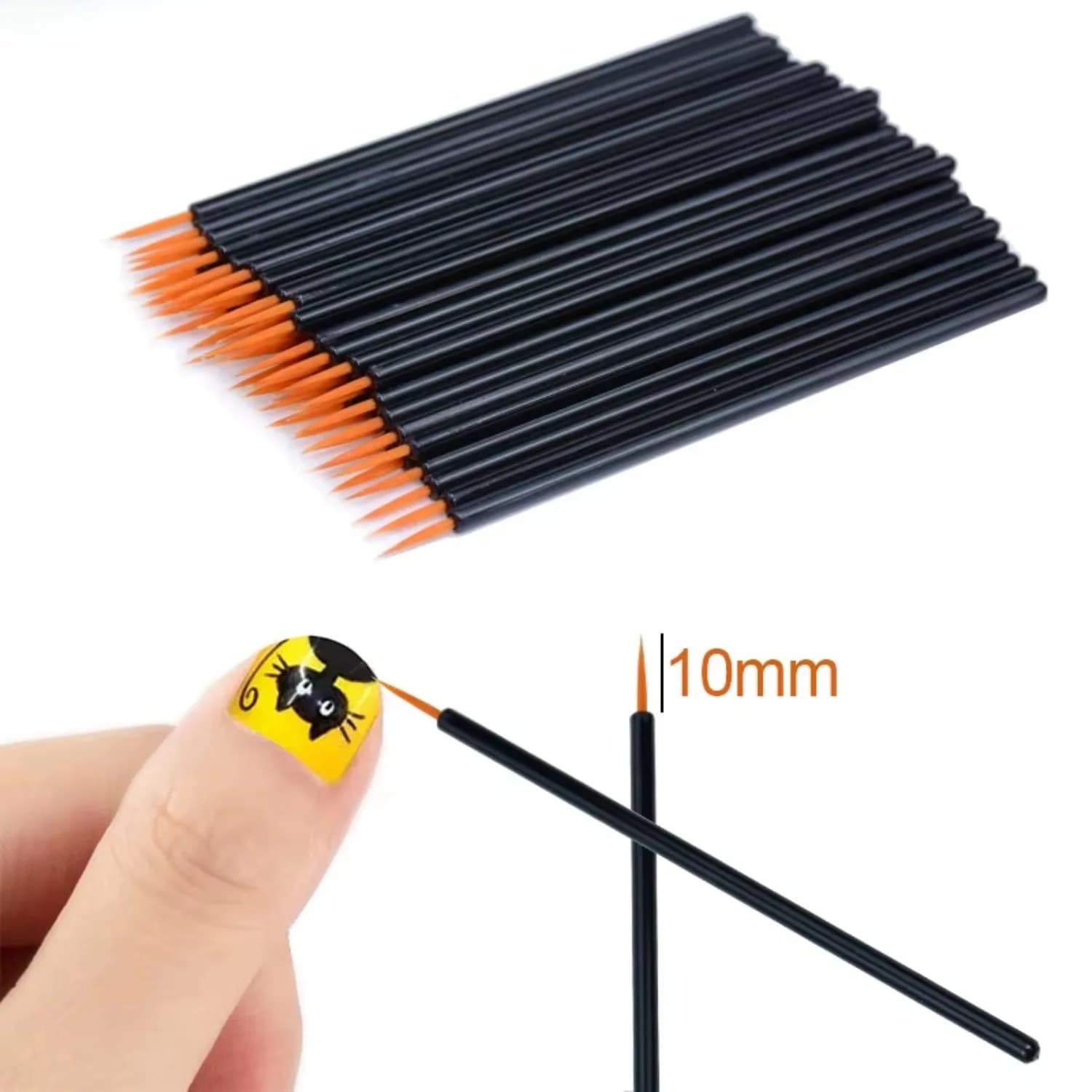 50pcs/lot Reusable Gel Liner Nail Art Brushes Painting Pen Disposable Eyeliner Beauty Eyeline Makup Tools
