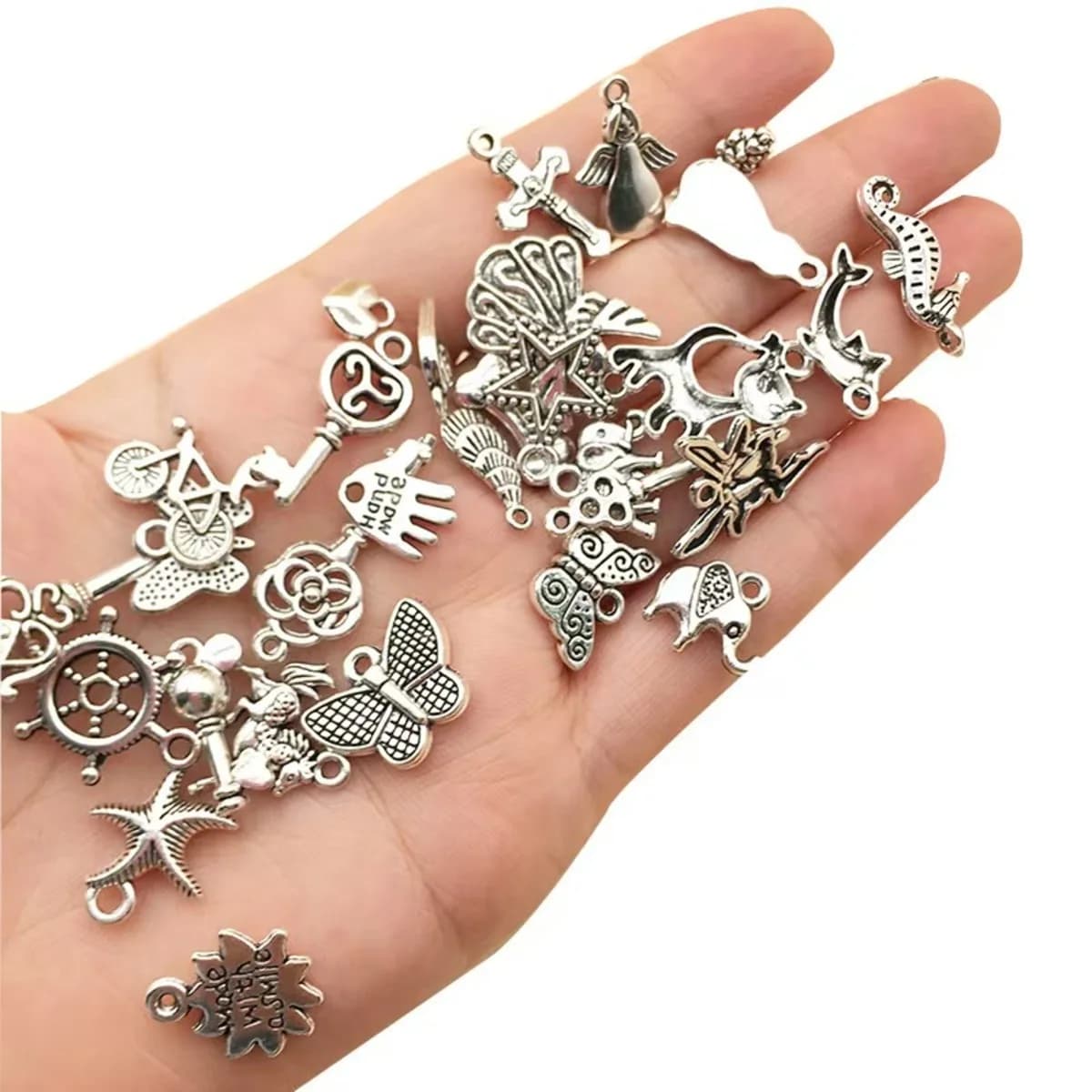 100pcs Metal Mixed Charms DIY Vintage Bracelet Pendant Necklace Accessories For Jewelry Making Findings Cheap Charms Bulk