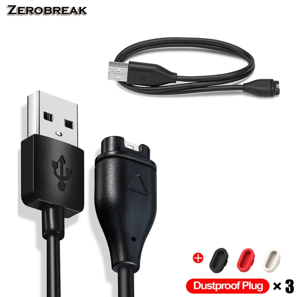 1 Meter USB Charging Cable For Garmin Fenix 7 7S 7X 6 6S 6X 5 5S 5X Vivoactive 3 4 4S Venu 2 2S SQ With Dustproof Plug Cover