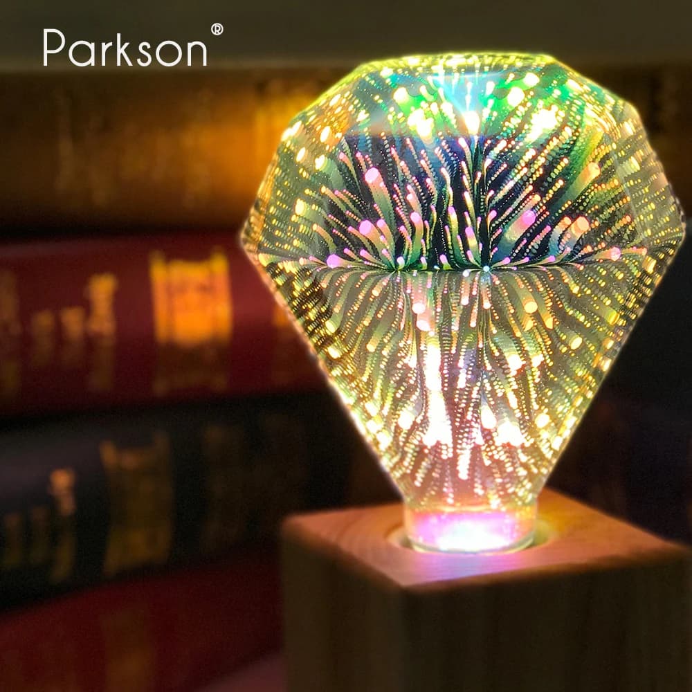 LED 3D Edison Light Bulb E27 220V Vintage Fireworks Decoration Bulb Christmas Ampoule Colorful LED Lamp Lighting For Living Room