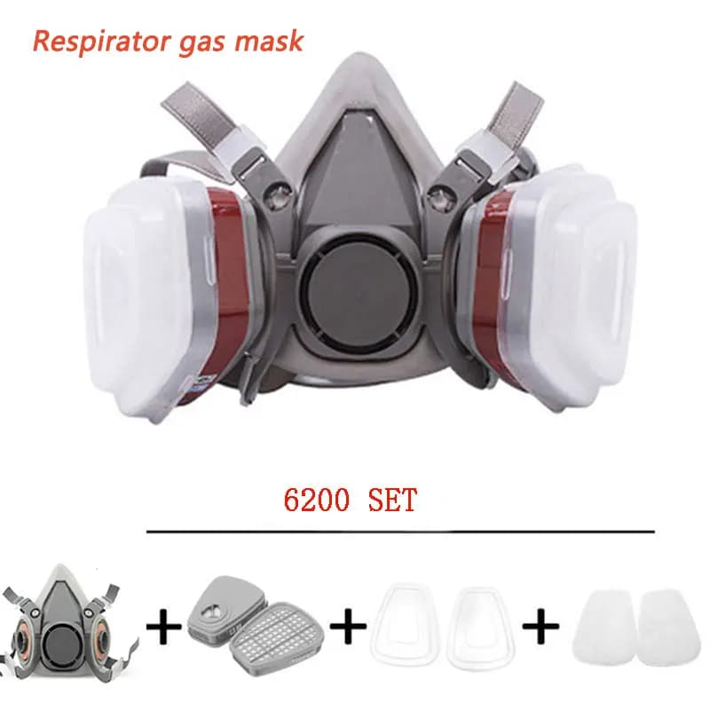 6200 Respirator Gas Mask Full Face Mask Self-Priming Filter Type Large Field Of View Can Be Connected Canister Gas Mask