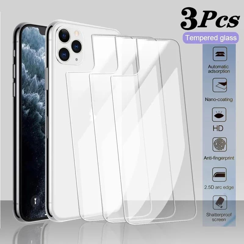 3PCS Back Tempered Glass For iPhone 14 12 13 15 Pro Max 15 Plus Screen Protector Film For iPhone 15 14 Pro MAX 14 Plus Glass