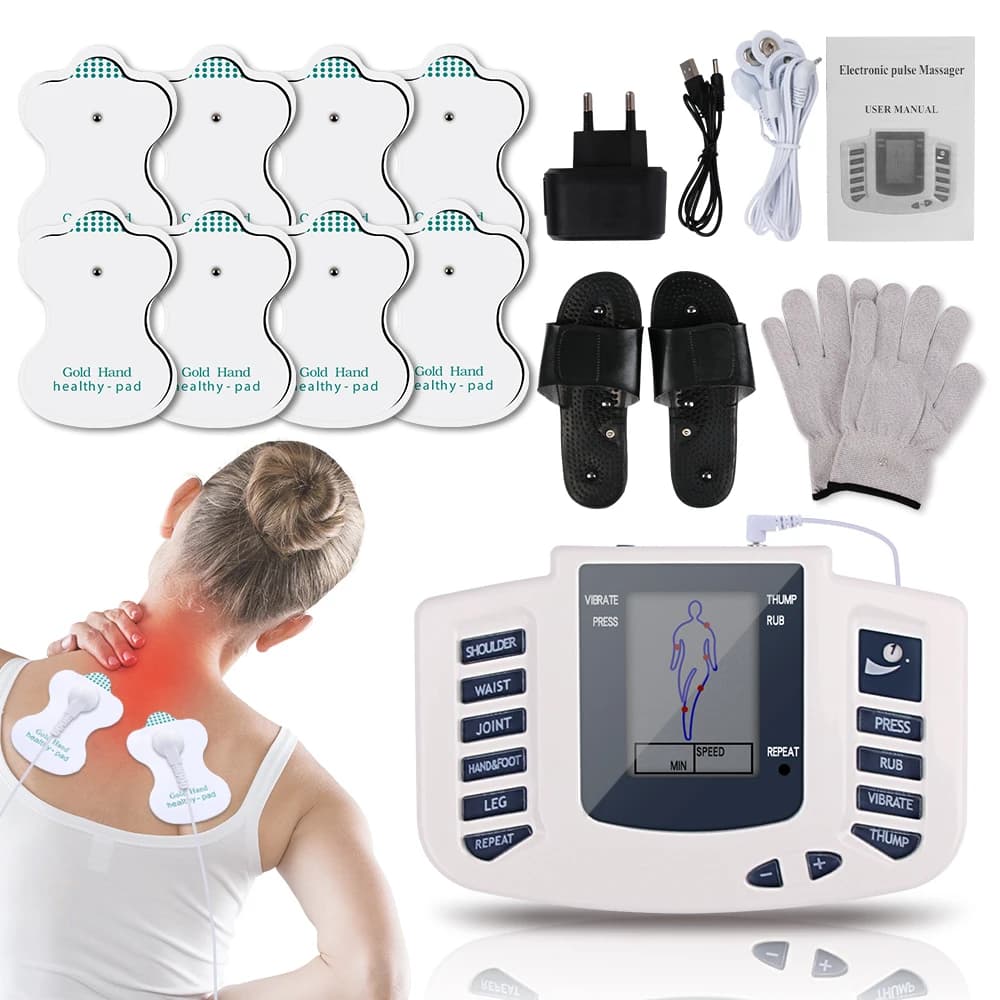 Full Body Tens Muscle Electrostimulator EMS Acupuncture Therapy Massage 16pads Digital Meridian Physiotherapy Apparatus Full Set