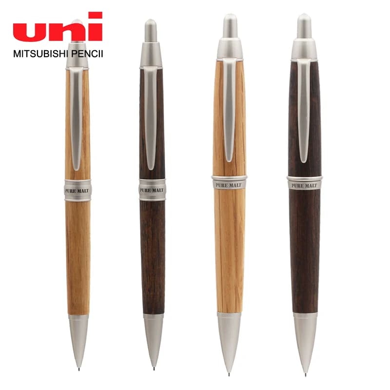 One Piece Japan Uni Pure Malt Mechanical Pencil 0.5mm Oak Wood Natural or Dark Brown colors M5-1025