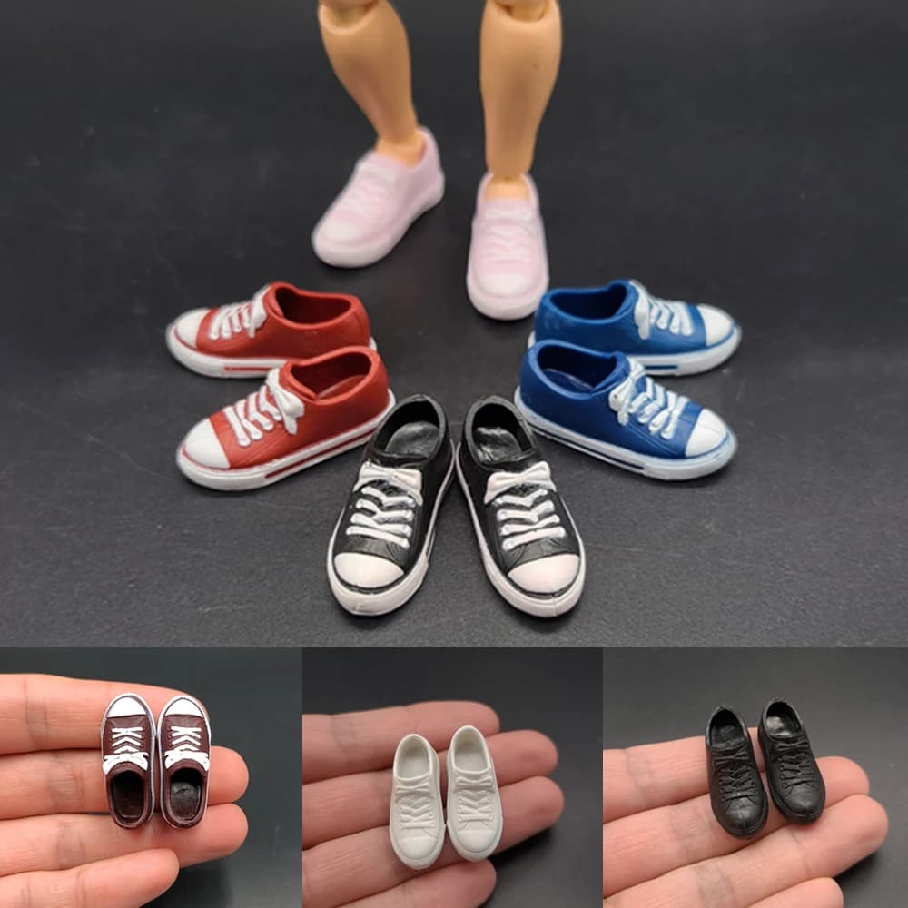 3.1 CM 1/12 Scale Male Female Shoes Low-cut Canvas Model For 6 Inches Figma SHF BJD Dam TBLeague Action Figures