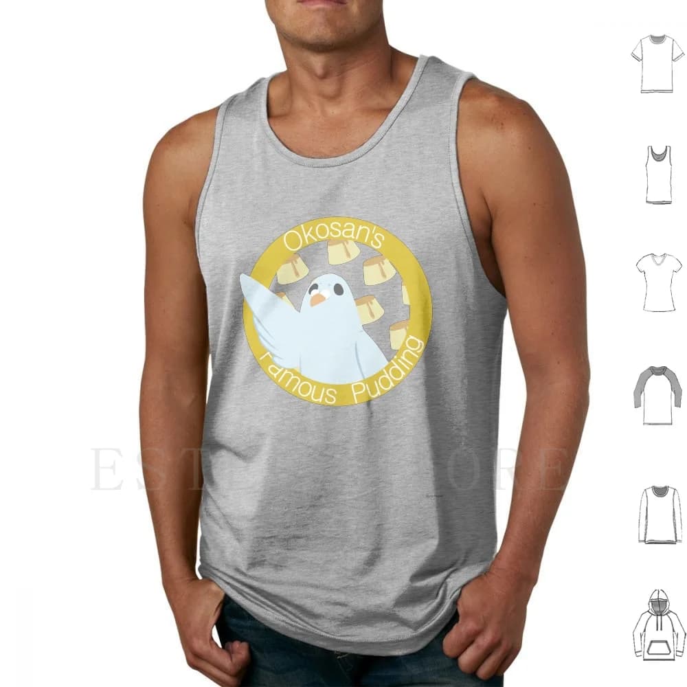 Okosan's Famous Pudding Tank Tops Vest Hatoful Hatoful Boyfriend Okosan Oko San Pigeon Dating Flan Pudding Random