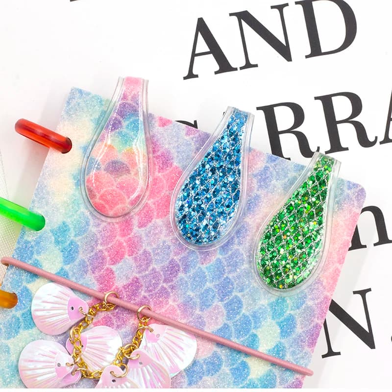Creative Fish-scale Sequin Magnetic Bookmark Handmade Book Decoration Cute Magnet Page Markers Reading Student Office Stationery