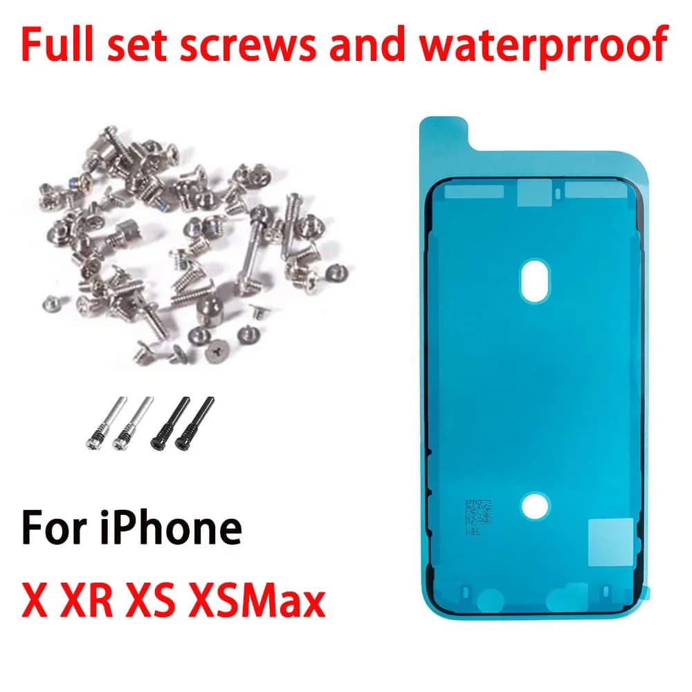 Full Set Screws For iPhone X XR XS Max Include Bottom Screws And LCD Waterproof Glue Replacement