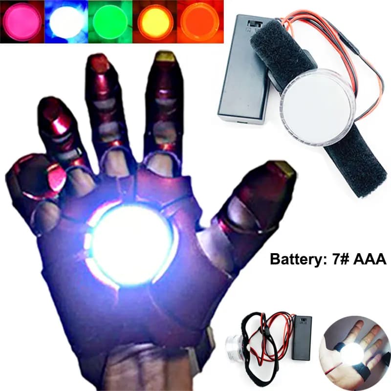 DIY Controlled Light LED Light FOR 1:1 Iron Man Tony Stark Glove Palm Lights Hand Led Lamp Accessories Halloween Cosplay Props