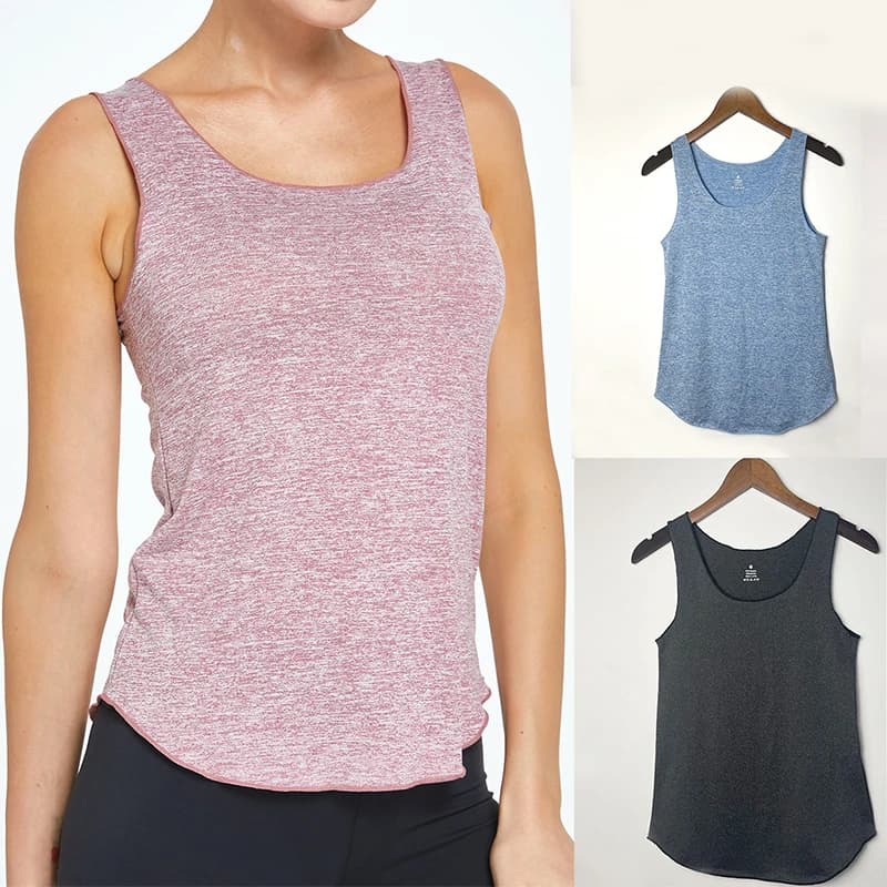 Women Casual Vest Top Sleeveless Round Neck Tank Beach Solid Color Tops Summer New Clothes
