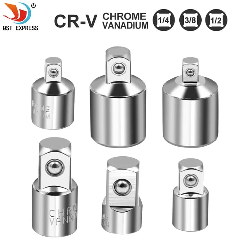 Ratchet Wrench Socket Converter Sleeve Head Adapter 1/2 "Big Fly To 3/8" Fly To 1/4 "Stainless Steel to 1/4" To 1/2 "To 3/8"