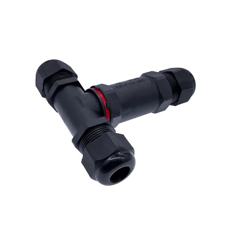 IP68 Electrical Cable T Branch Waterproof Connectors 2/3/4/5 Pin 32A 450V Line Wire Gland Sleeve Connector